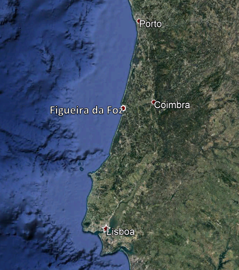 Mapa Porto Figueira da Foz Coimbra